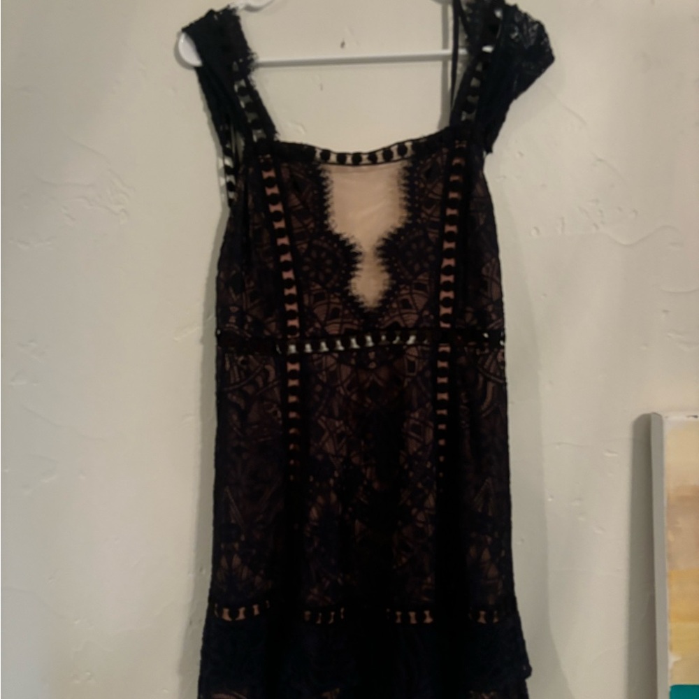 For Love & Lemons Black Lace Dress